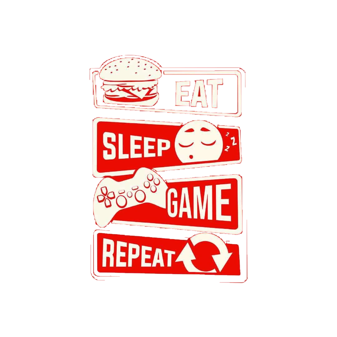 Eat Sleep Game Repeat Sticker